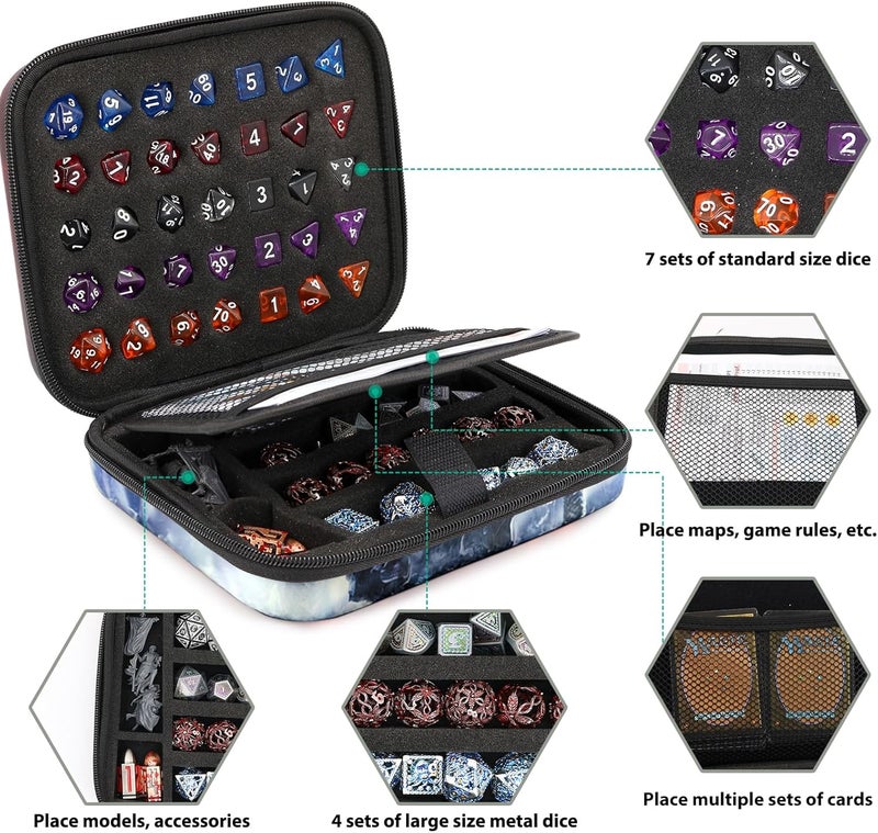 sabermaster Dice Storage Case Dice Bag Dice throne dnd dice tray dice holder dnd dice storage dice case Multifunctional storage Organizer Role Playing Game for Rpg Table Game (B) - Image 3
